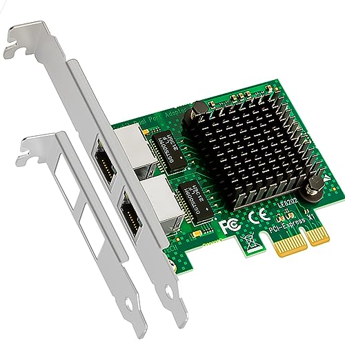 GLOTRENDS LE8202 2ポート Gigabit PCI-Eネットワークカード、10/100/1000Mbps RJ45 LANカード