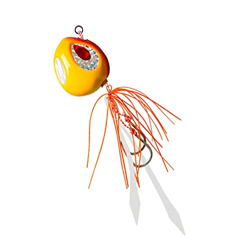 Tolure タイラバ 100g 海釣り レーザーシールの目 夜光 フック付き タイラバ ネクタイ 真鯛 釣り 鯛ラバ 1個/パック(赤とオレンジ)