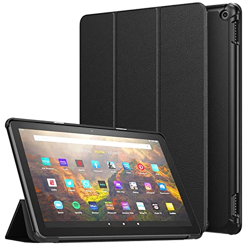 Fire HD10 P[X 2021 TiMOVO fire hd10 Jo[ for New Fire HD 10 /10 plus 2021 pX}[gJo[ X^hP[X 11 O܂ݎ X^h@\ PUU[ I[gX[v@\ EJdl ϏՌ h~ y tȒP یJo[ Black