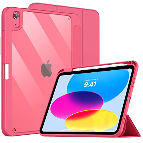 iPad 第10世代 ケース 10.9インチ 2022モデル iPad 10.9 ケース TiMOVO iPad 10.9インチ第10世代 カバー ipad ケース 第10世代 Apple Pencil ホルダー付 ペン収納 透明バック 薄型 PUレザー キズ防止 三つ折り TPU スタンド 衝撃吸収 オートスリープ機能付き 軽量 耐久