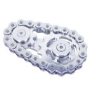 Fidget Spinner、リンケージバイクチェーンスピナーデザイン2ギアフィギティスピンフィンガーゲーム、滑らかなベアリングを備えた金属ステンレス鋼耐久性のある力学、大人の子供のためのフィジットおもちゃ - シルバー