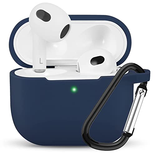 商品情報商品の説明FAZHAN AirPod 3 ケース 対応 AirPods 3 イヤホン 液状シリコンケース Airpods3 case フックつき付き でキズやしもん指紋をぼーし防止してらっか壊しをふせぐ防ぐLEDライトが見える 対応 Airpods 3保護ケース(Airpods 3，ブルー)主な仕様 【対応機種】AirPods 第3世代（2021年発売）専用です。AirPods 1、2&pro には対応しておりませんので。AirPodsと充電ケースは付属しておりません。br【全面保?】高品質シリコン製で、触り心地が良いだけでなく、優れた保護力を発揮します。お使いのAirPodsを落下による衝撃や擦り傷からしっかり保護します。また柔軟性も高く、汚れや指紋がつきにくいです。br【充電便利】充電ポート用の穴があるのでケースを外すことなく直接ケーブルで充電できます。br【LEDライトが見える】イヤフォンの充電や開閉状態を確認できるよう、ケースをつけてもステータスライトがはっきりと見えるように特別に設計されています。br【持ち運び便利＆紛失防止】キーチェーンを付属しており、かぎやバックパックなどにかけて持ち歩くことができます。キーチェーンリングと付属のカラビナにより、必要なときにイヤホンをさっと取り出して使うことができます軽くてコンパクトで持ち運びやすいです。キーチェーンがついているので、落ちることが心配なし。