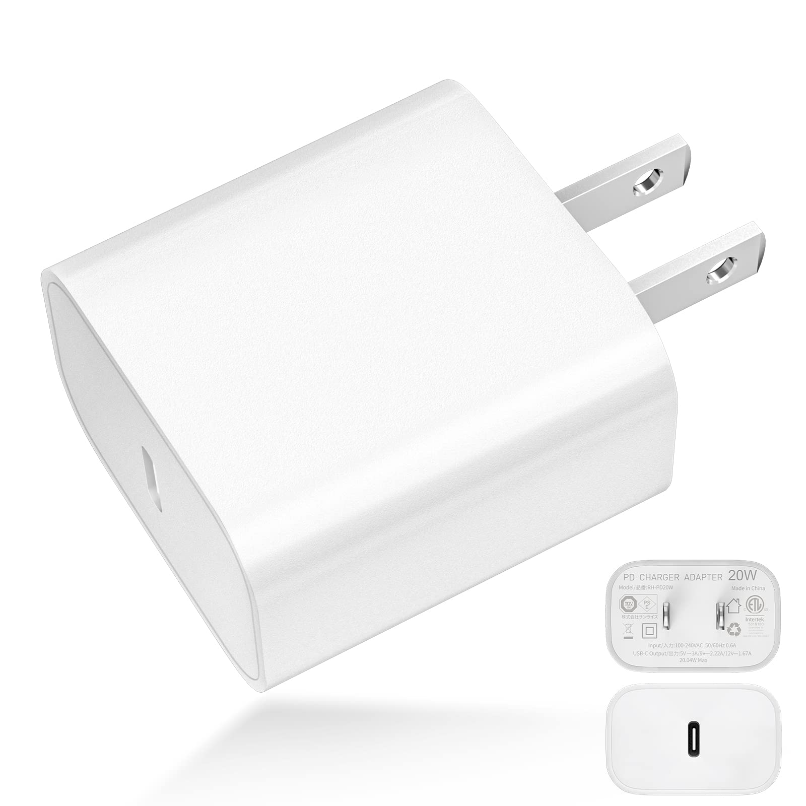 SUNTAIHO 20W USB C iPhone[d PD}[dyPD3.0Ή/QC3.0Ή/PSEZpzy iPhone iPad X}[gtH Android eUSB-C@Ή zCg RH-PD20W