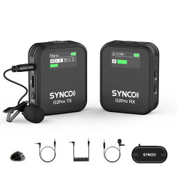 ワイヤレスマイク, SYNCO G2A1PRO 音量調整 ノイズキャンセリング機能 操作簡単 充電ケース持ち 持ち運び便利 動画撮影/セミナー/音声収録 一眼レフカメラ/iPhone/Android/パソコン/アクションカメラ対応 外付けマイク, ピンマイク-ワイヤレス-一眼レフ-撮影用-wireless