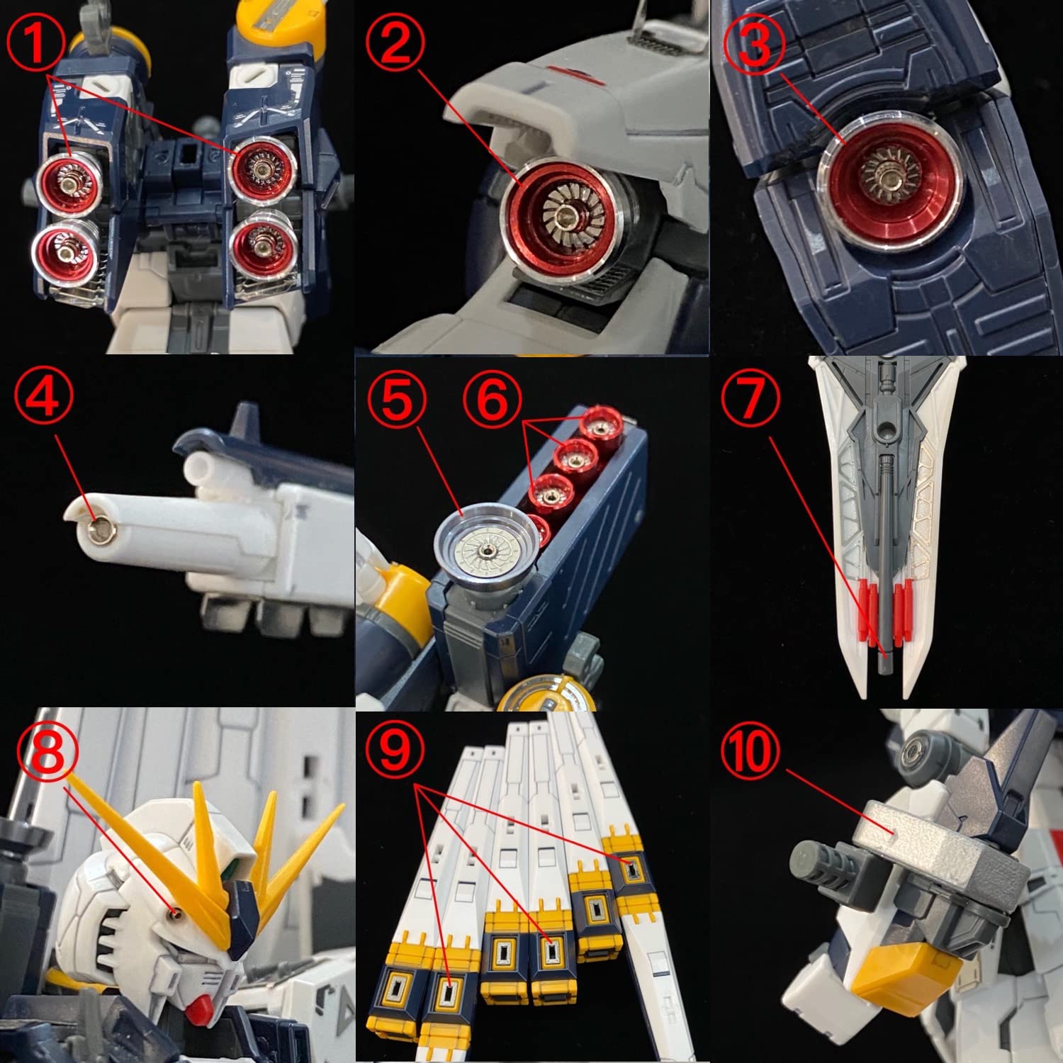 RG 1/144 RX-93 νガンダム用 メタルバーニア+ステンレスパーツ+デカール 豪華版 フルセット (シルバー+ ブルー) [並行輸入品]