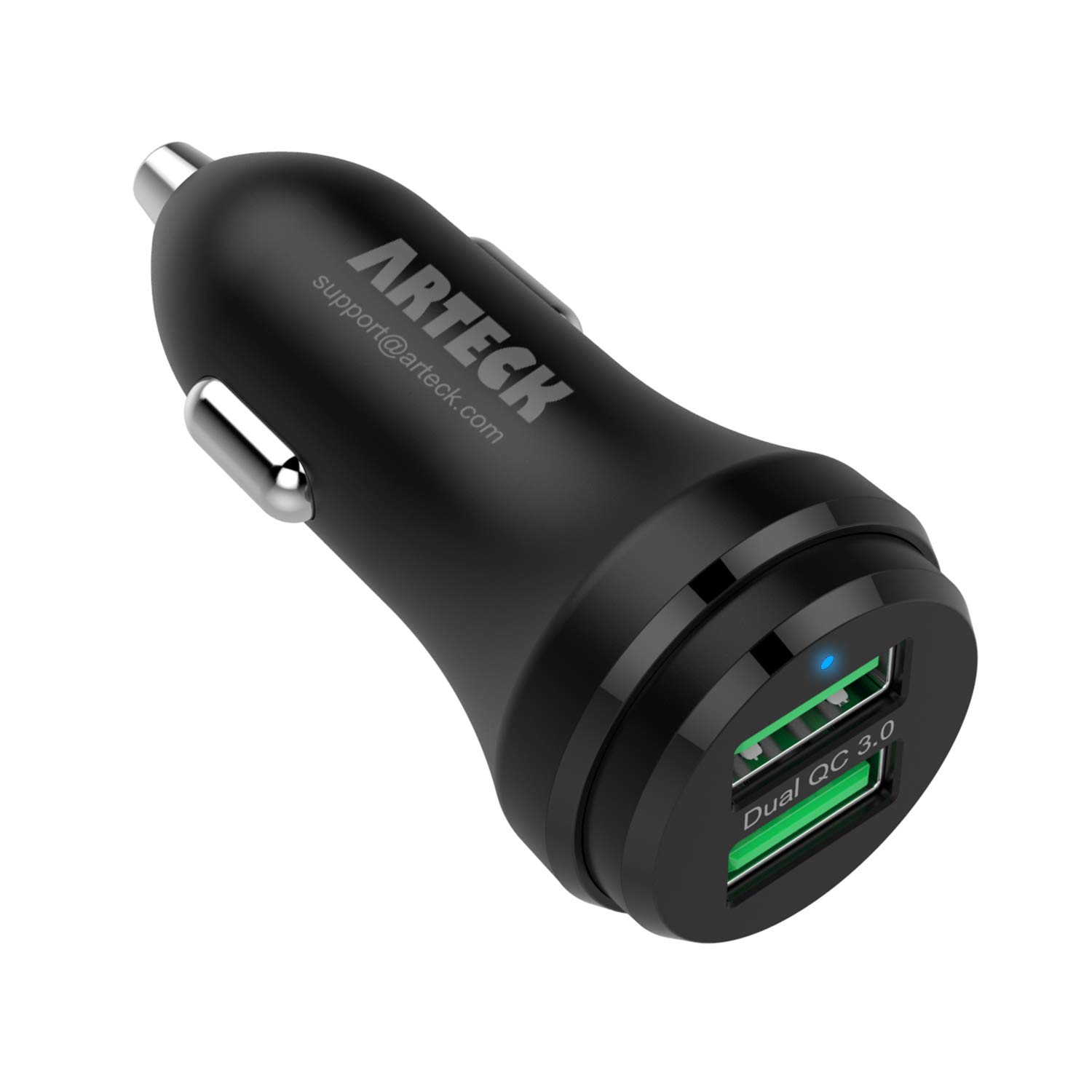 Arteck 2ポート カーチャージャー, [デュアルQC3.0ポート] 40W/8A高速車の充電器 車USB シガーソケット USB 急速充電 に iPhone/iPad/Samsung Galaxy Edge Note その他Android各種 対応 － ブラック