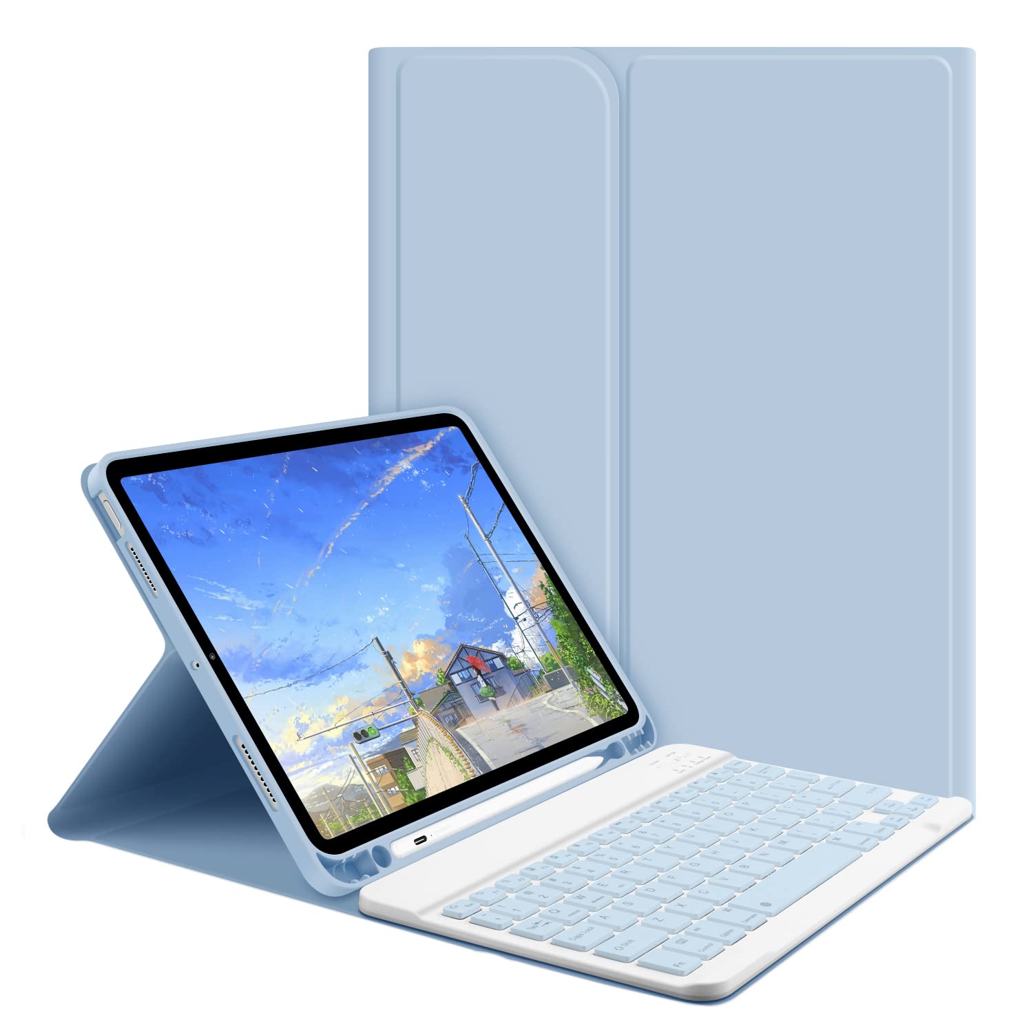 GOOJODOQ iPad Air 5 L[{[h P[X 2022(ܐ) iPad Air4 L[{[h Jo[ 2020/2022 iPad 10.9C`pL[{[htP[X yz_[t E Bluetooth L[{[h VNGJo[ px I[gX[v@\ Sʕی h~(u[)