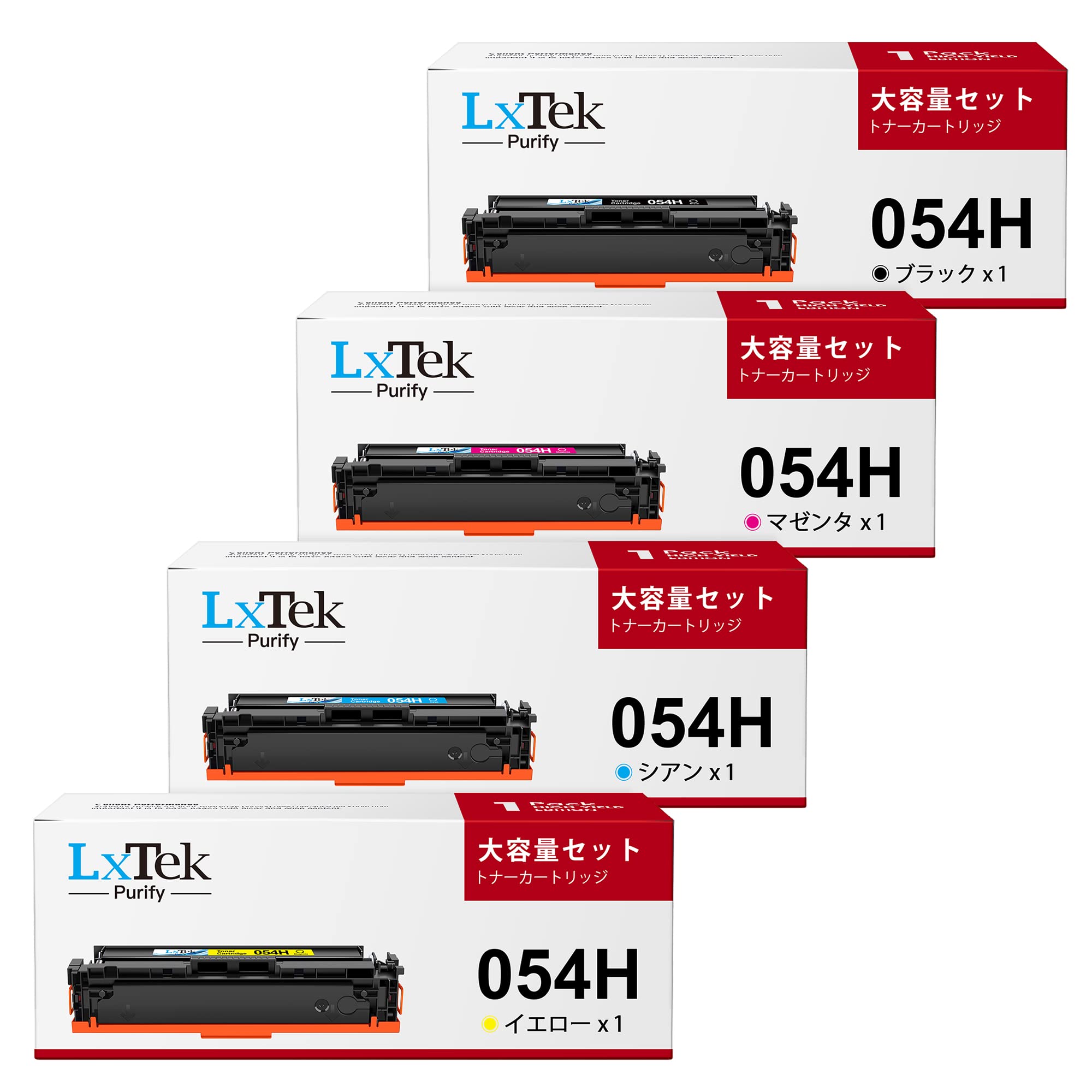 LxTek Purify CRG-054H ݊gi[J[gbW Lm Canon Ή 054H 4FZbg ( 054hblk / 054hcyn / 054hmag / 054hyel ) Ή^: MF644Cdw MF642Cdw LBP622C LBP621C e/t/cʕ\/