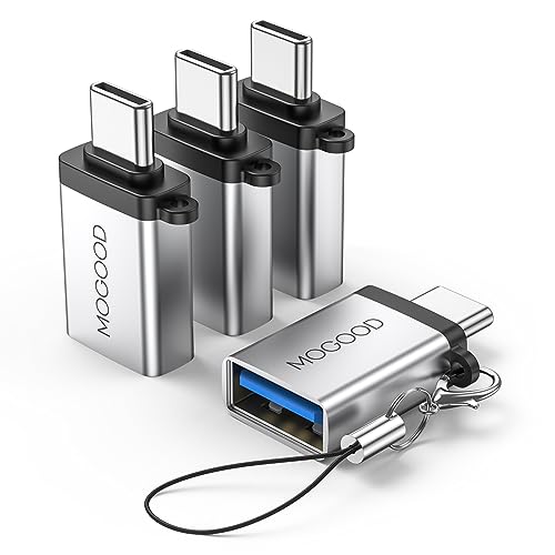 MOGOOD USB CからUSBアダプターUSB CアダプターからUSB USB USB CオスからUSB 3.0メスアダプター（4パック、シルバー）変換器はノートパソコン、携帯電話、充電器、ゲームボード、その他のType-Cデバイスに互換性がある