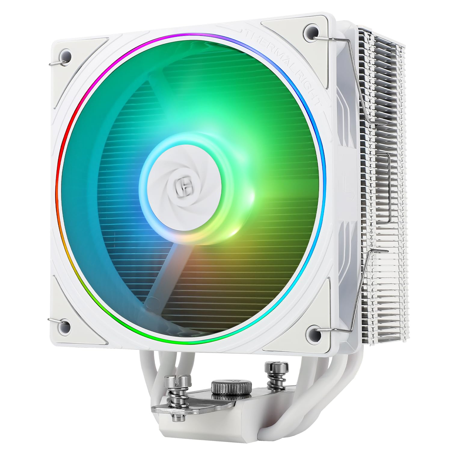 Thermalright Assassin Spirit 120 EVO WHITE ARGB CPUクーラー、120mm PWM静音ARGBファンCPUエアクーラー、AGHP 4thテクノロジー、Intel lga1700/1150/1151/1200&AMD:AM4 /AM5、コンピュータークーラーをサポート