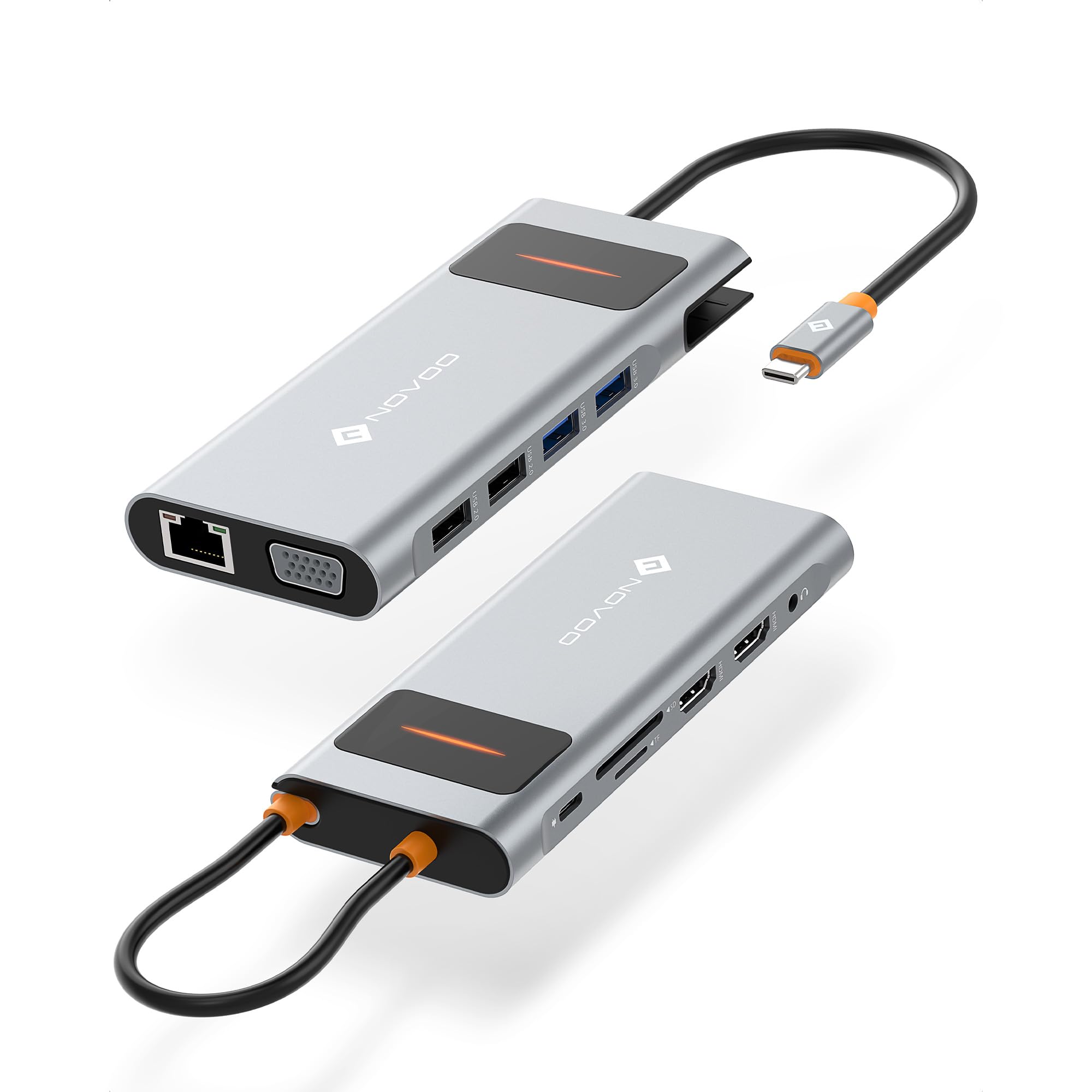 USB C hbLOXe[V 4K gvfBXvC 12-in-1 NOVOO fA 4K@60Hz USB C HDMI nuyDP/2 HDMI/4 USB/PD 100W}[d/SD/TF/C[Tlbg/3.5mm wbhtHWbN zUSB-C hbN NEC/FCCL/ASUS/Lenovo/Dynabook/MacBook ProM1M2/iPhone 15