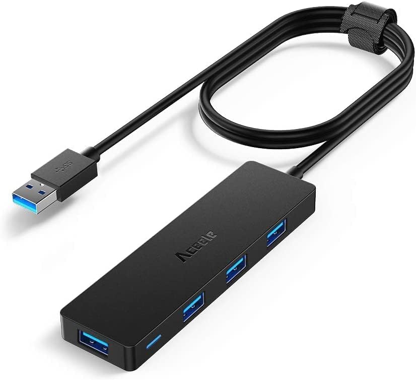 Aceele USB nu 4 USB |[g USB 3.0 EgX nu, USB nu 120cm P[u 5Gbps  y PC MacBook/Chromebook Windows/MacΉ USBnu e[N [g ݑΖ