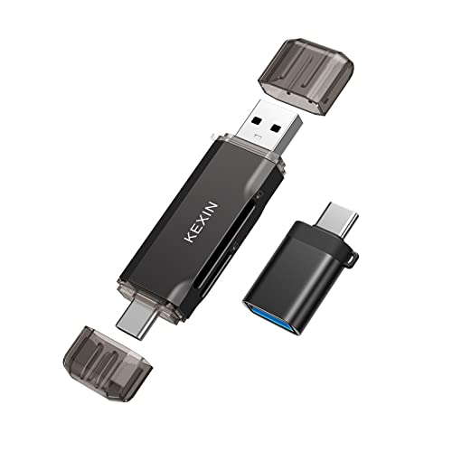 KEXIN SD J[h[_[ 2in1 USB3.0/Type-C 2.0/Type C/USB 3.0-C to USB 3.0-Aڑ Type-CJ[h[_[ SD/MicroSDJ[h[_[ ϊA_v^t OTG@\ SD/Micro SDJ[hΉ f[^] microSDXC/microSDHC/microSD/SD/SDHC/SDXC/RS-MMC/MMCΉ USB