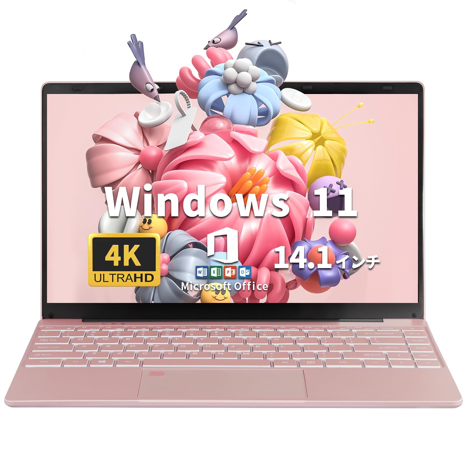 yESBOOK 2024 z 4KtIPS (3840 x 2160𑜓x) m[gPC CeCeleron N5095 16G DDR4L /z14^/ BWebJ / Windows11ProMS Office 2019 / wFؕt/obNCg̃L[{[h \PC (512G SSD, Rose Gold)