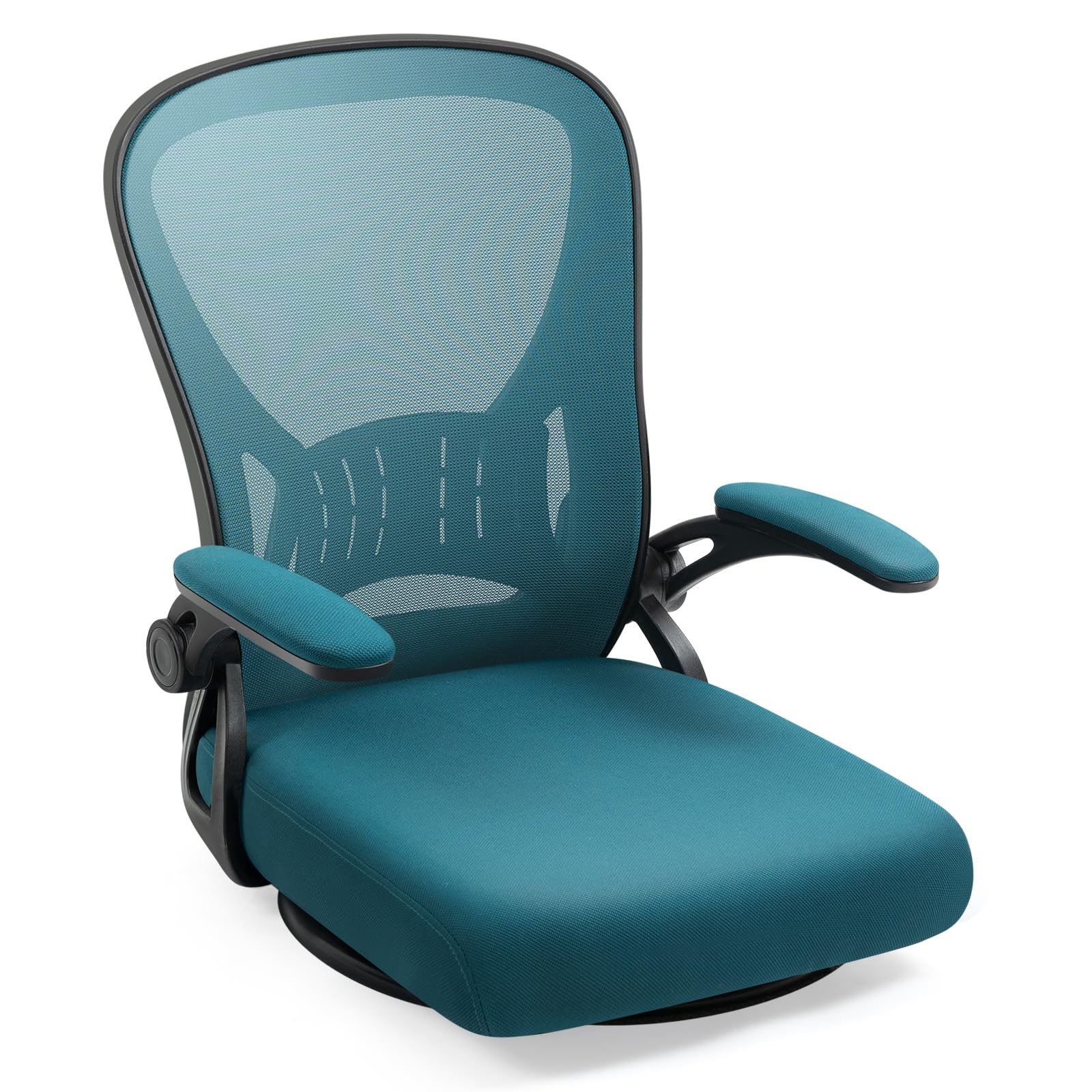 Darkecho 座椅子 回転座椅子 コンパクト アップフリップアームレスト 360度回転 デスクチェア 疲れない 椅子 メッシ…