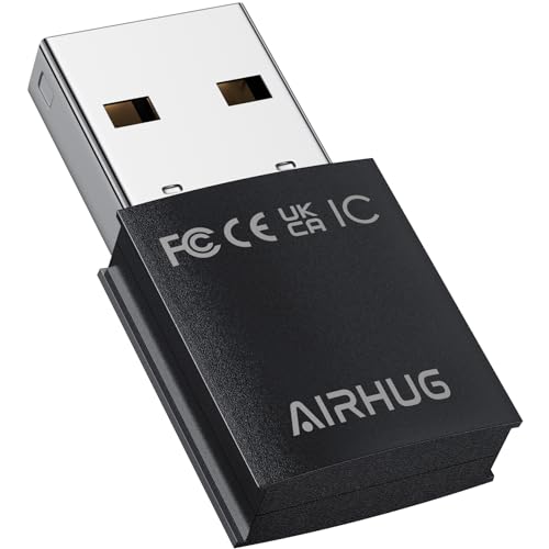 AIRHUG Bluetooth USB Bluetooth 5.0 Ή gX~b^[ Bluetooth A_v^[ CXI[fBI hOV[o[ ZK}[N擾ς hCũCXg[sv PC BluetoothCz/փchZbgɃI[fBI𑗐Mp (ubN)