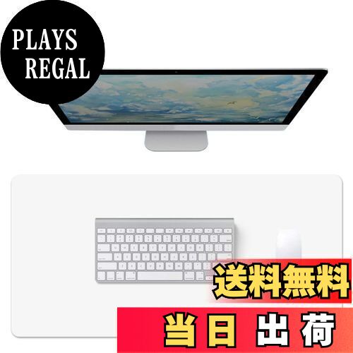 【送料無料】NOEINA オフィス用品 PUレザー デスクマット マウスマット PC机 学習机 パソコンマット マット 大型 多機能 耐久性 両方の側が利用可能 ホワイト+グレー100×50cm