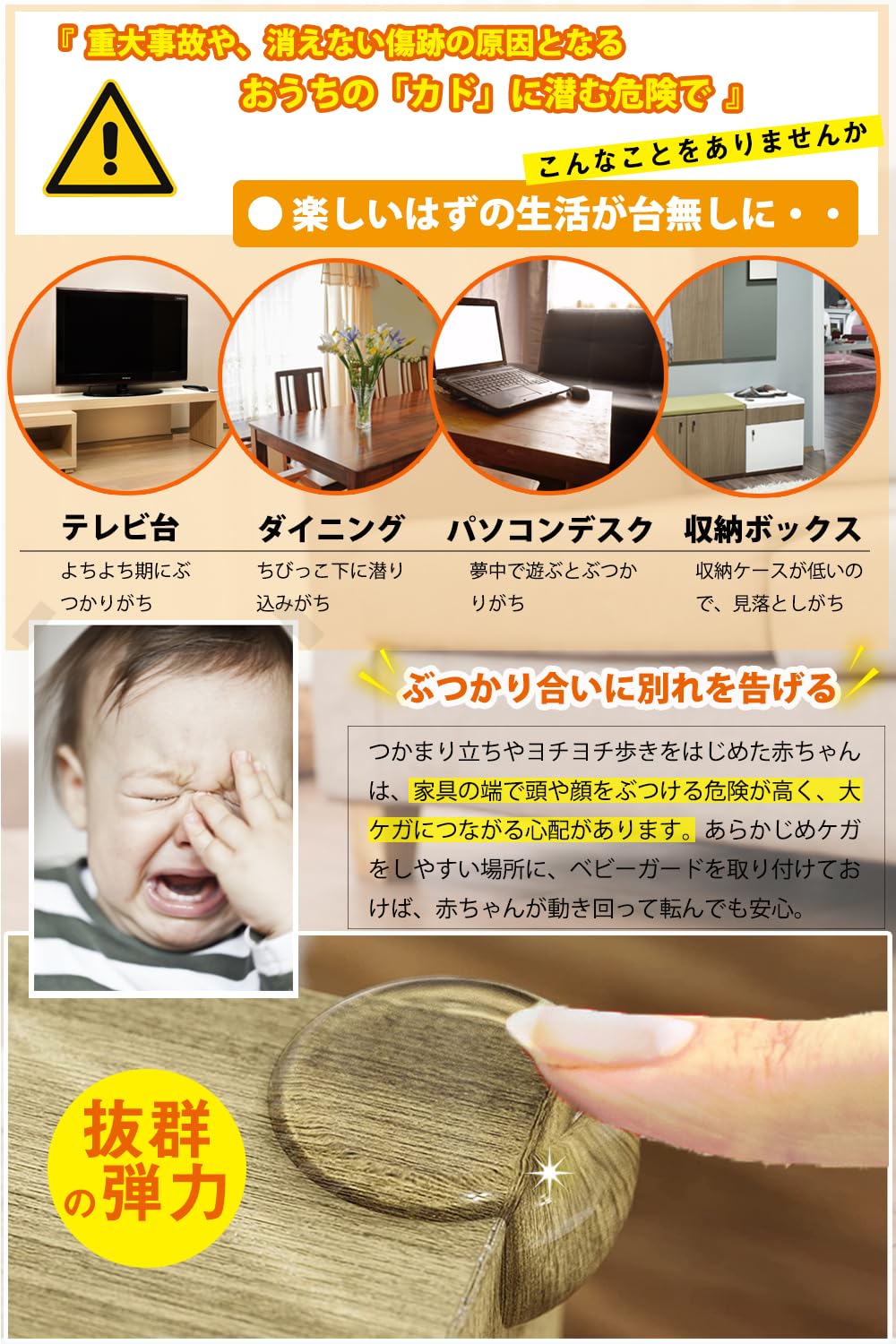 [Fieekty]コーナークッション コーナーガード【20個セット】【保育士が推薦】透明 角 保護 テーブルコーナーカバー テーブル角カバー 超強力テープ 安心の無毒素材採用 5倍弾力の新クッション設計 ベビーコーナーガード (型)