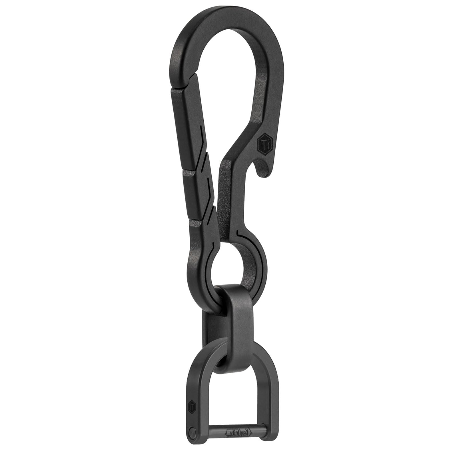 【送料無料】[KeyUnity] KM15BK カラビナキーホルダー チタン 自転車キーチェーン キーチェーン 錆びな..