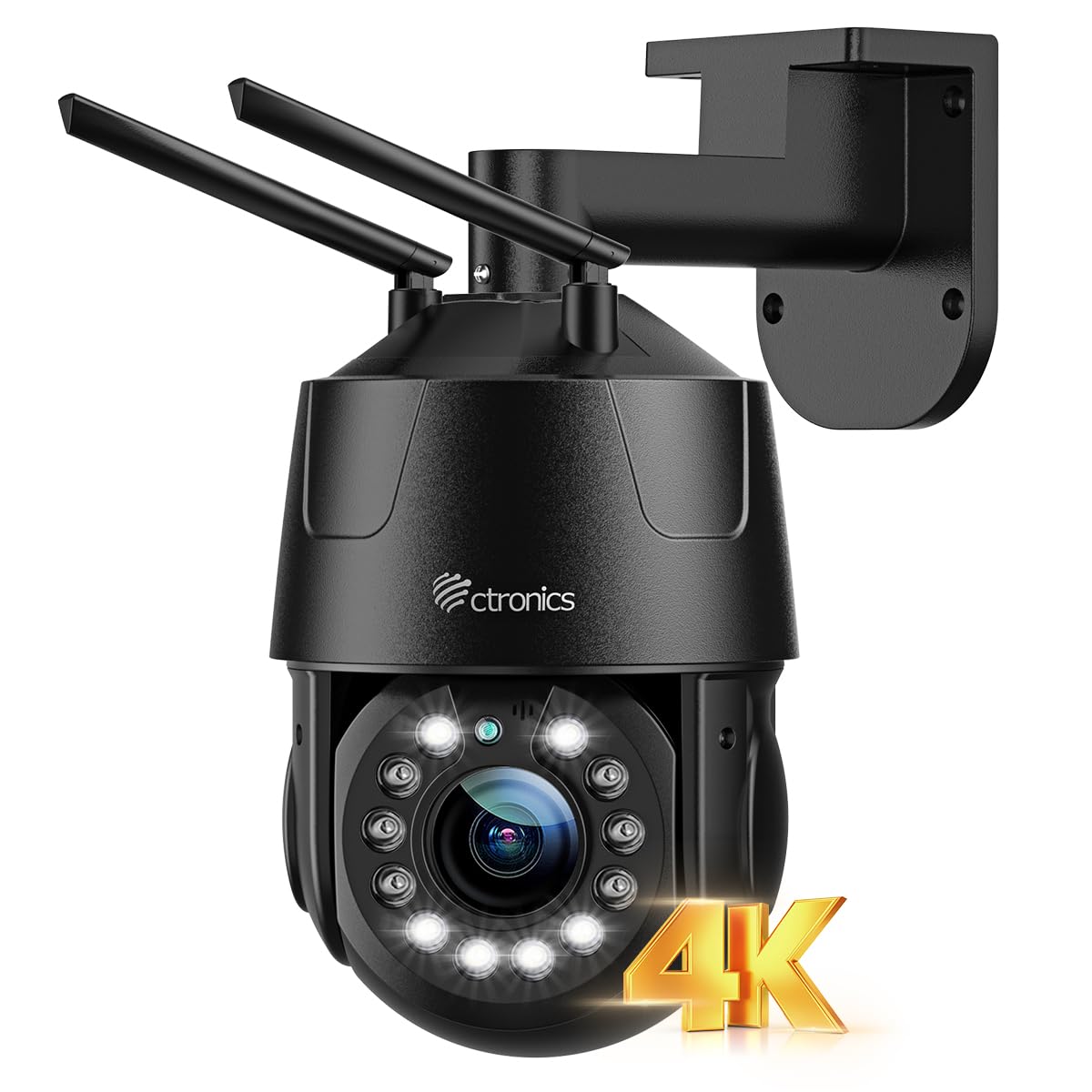 Ctronics 防犯カメラ 屋外 4K 8MP 5倍光学ズーム 5GHzWi-Fi AI人/ペット/車両検知 AI追跡機能 音光威嚇 ナイトカラー APモード プリセット機能 256GBMicroSDカード対応 金属製 24時間録画 APモード FTP/ONVIF/NVR双方向通話 遠隔操作 家族共有 警報通知 パンチルトiOS/A