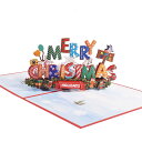 JUTOSU クリスマスカード 立体 3D ポップアップ グリーディングカード クリスマスメッセージ ...