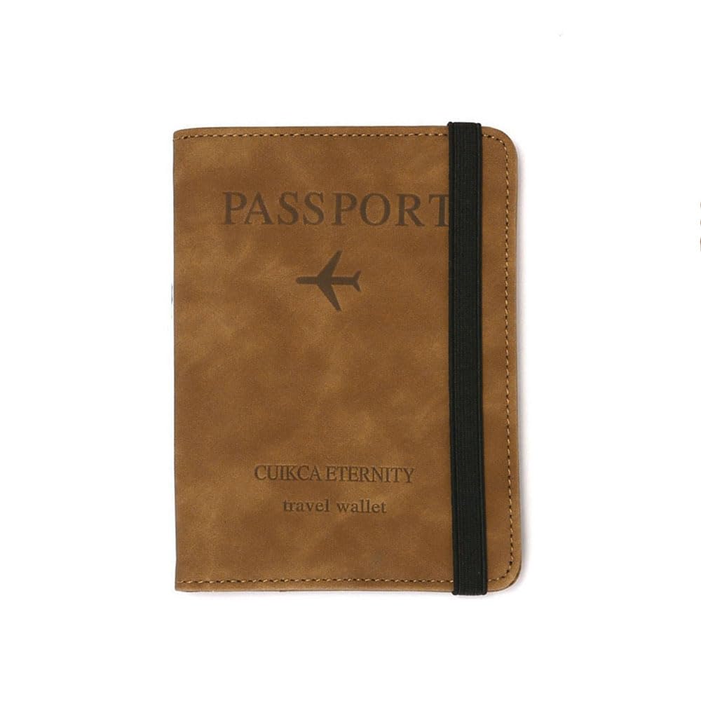 [LOYELEY] パスポートケース スキミング防止 パスポートカバー カードケース パスポートバッグ 多機能収納ポケット 高級PUレザー おしゃれ 軽量 海外出張 海外旅行 国内海外旅行用品 男女兼用 (ライトブラウン)