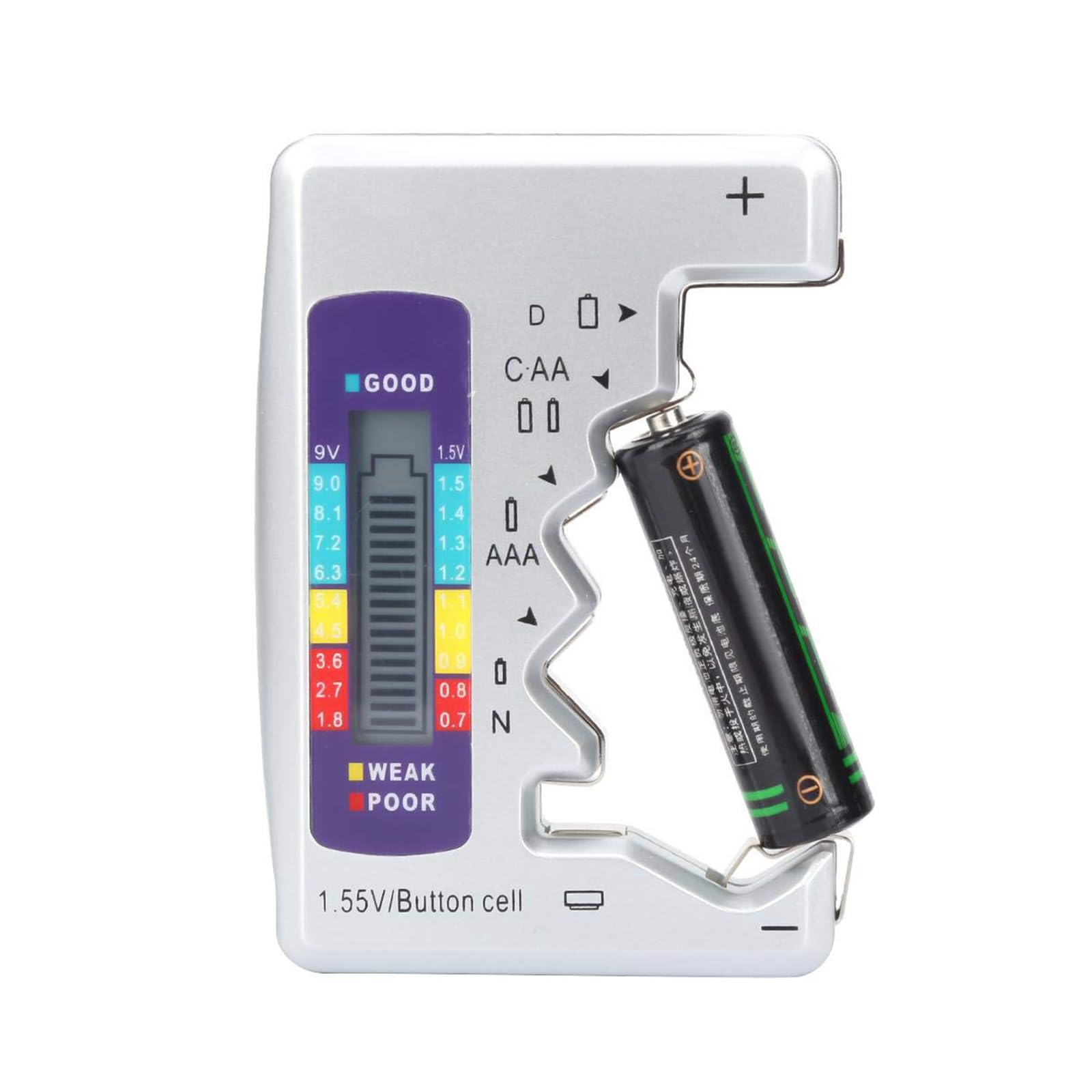 DFsucces 電池チェッカー デジタル バッテリーチェッカー 1.5V/9V対応 家庭用ユニバーサルバッテリー測定器 電池残量測定器 電源不要 LCD液晶画面