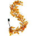 DERAYEE 秋の葉 カエデの葉 ガーランド 感謝祭 ハロウィン クリスマス 飾り 人工葉 電池式 20個のLED 長さ1.8M ストリングライト 秋の装飾 (カエデの葉)