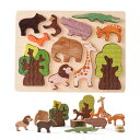 楽天PLAYS REGALWooden Teether 形合わせ 木製パズル パズル おもちゃ 動物パズル 11点 はめ込みパズル 型はめ ピックアップパズル 森と動物 積み木 知育玩具 モンテッソーリ 木製おもちゃ 動物学習 動物認知 誕生日 クリスマス 入園祝い 出産祝い プレゼント 3歳 子供向け 女の子 男の