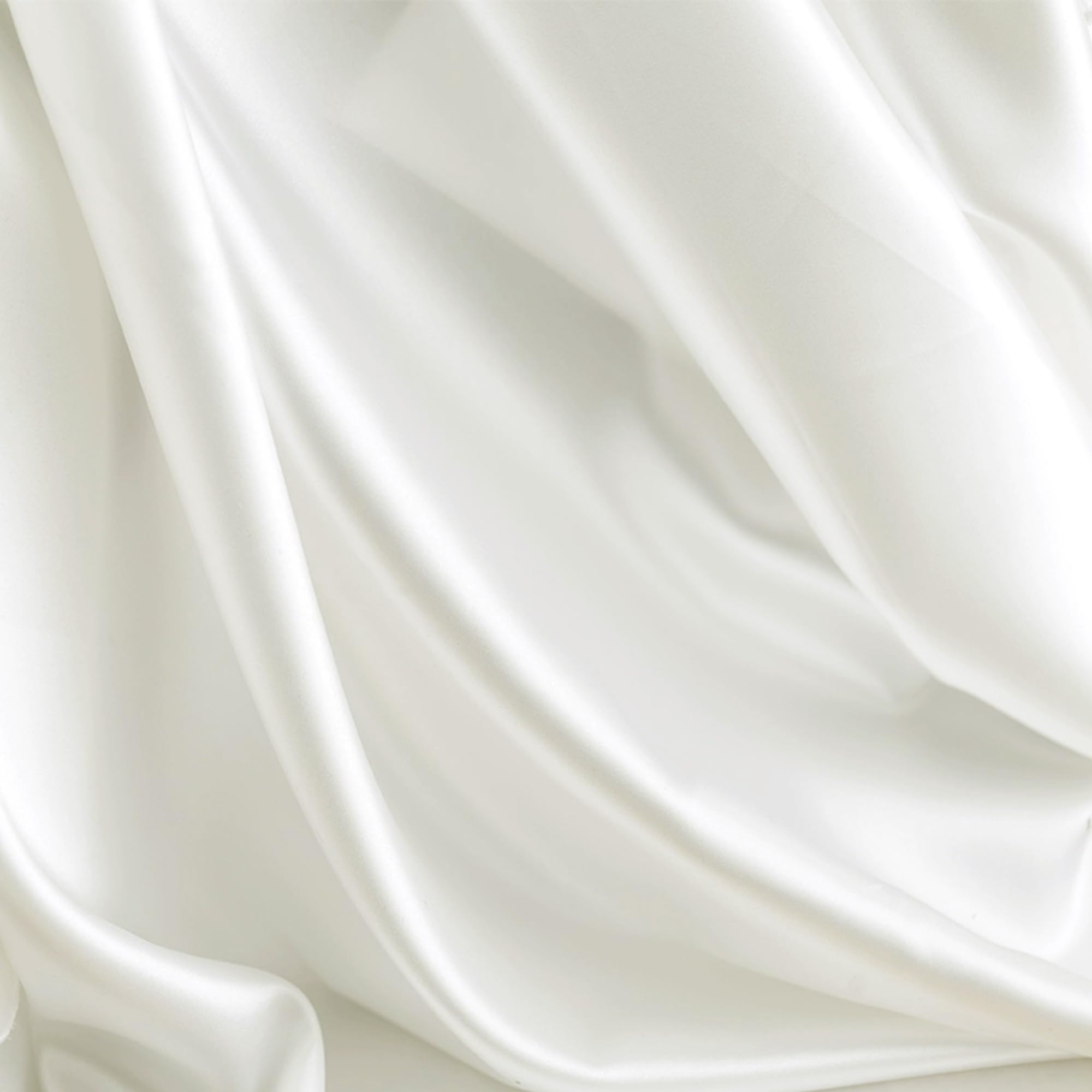 DERAYEE シルク風 サテン生地 織物 生地 輝き 約142cm×200cmカット 肌触りの良い 選べる5色 手作り DIY 裁縫 手芸 贈り物 (2M, ホワイト)