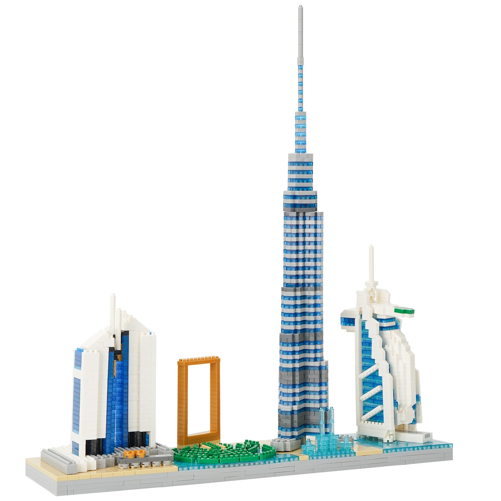 LULUFUN マイクロブロック ドバイ シティシリーズ スカイライン アーキテクチャー 建築 ブロック Dubai ブルジュ・ハリファ おもちゃ プレゼント インテリア プレゼント 子供 大人 暇つぶし ギフト 誕生日 クリスマス 贈り物（2545PCS)