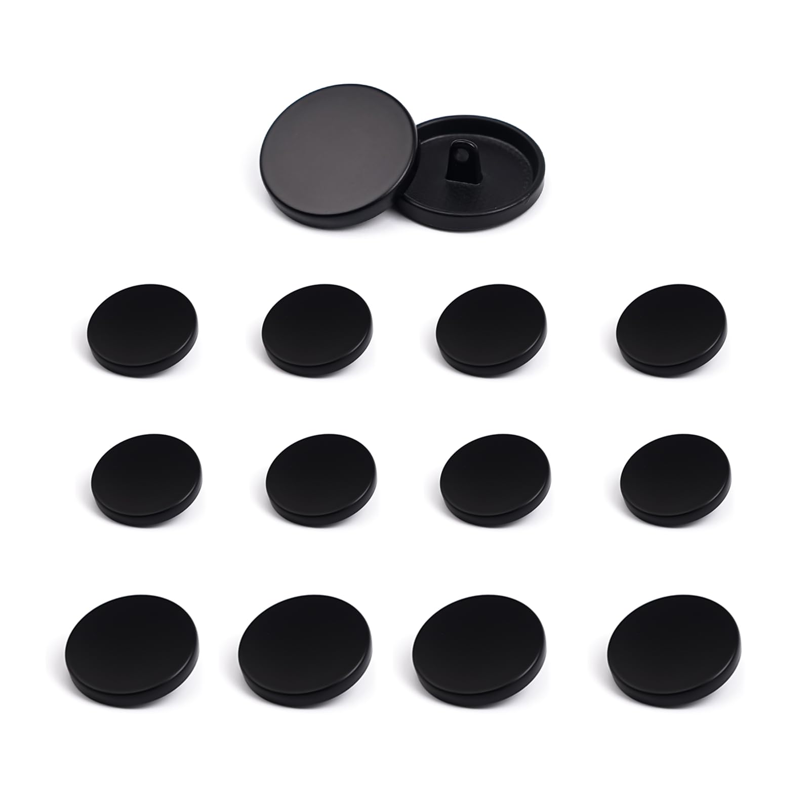 MAEXUS ボタンセット 12個セット 裁縫用ボタン 4個x23mm 風呂敷用のボタン 大衣用のボタン 8個x15mm スーツ用ボタン ジャケット用ボタン 裁縫やハンドメイドにぴったりのボタンセット 黒色