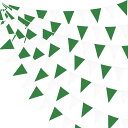 PinkBlume 緑と白クリスマス三角旗 布ガーランドバナーパーティー 飾り約10m長 グリーンホ ...