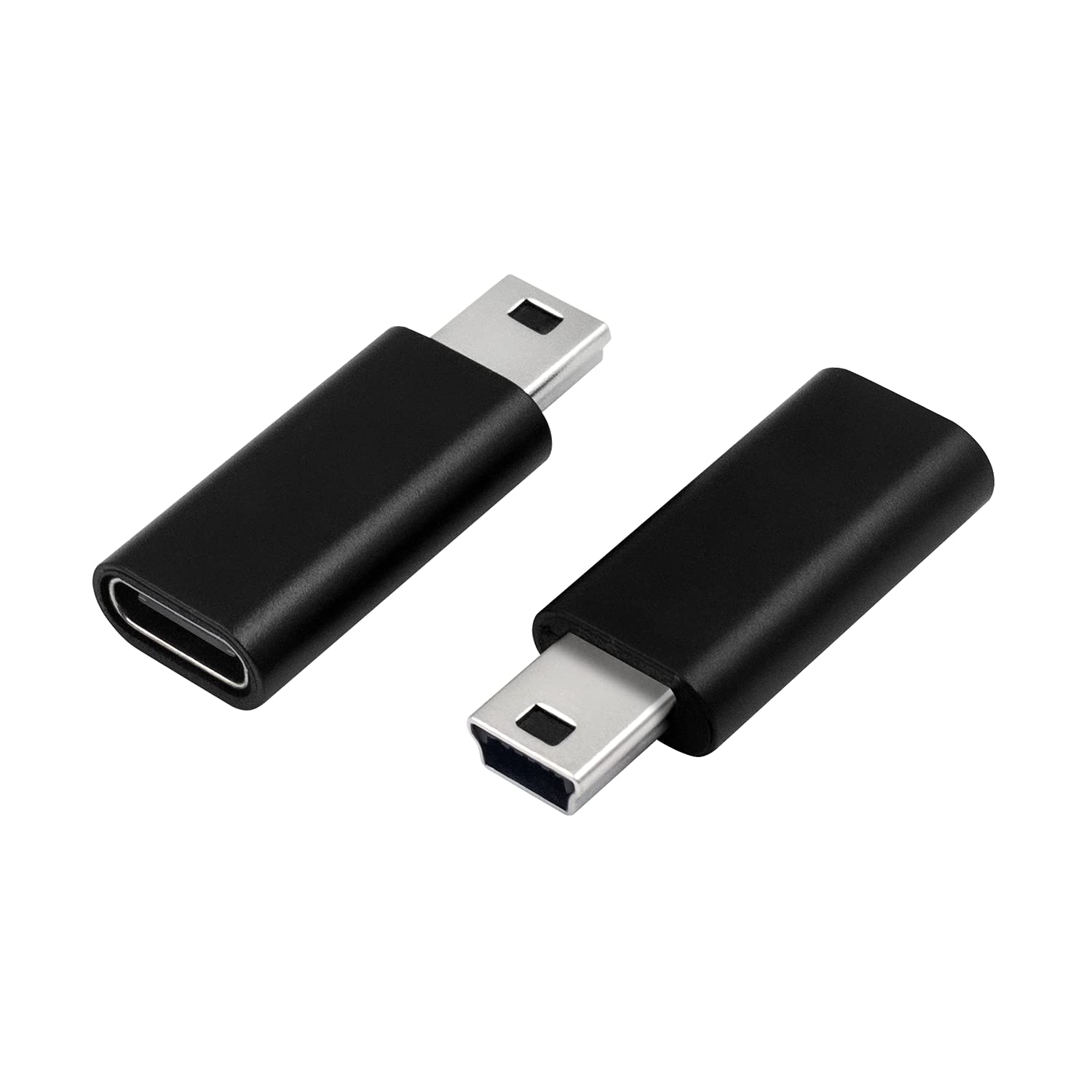 Duttek USB C to ミニUSBアダプター 2個パック USB C (メス) Mini USB(オス)アダプター USB Mini Bオスto USB C 変換 充電アダプター 2個 適格請求書行可