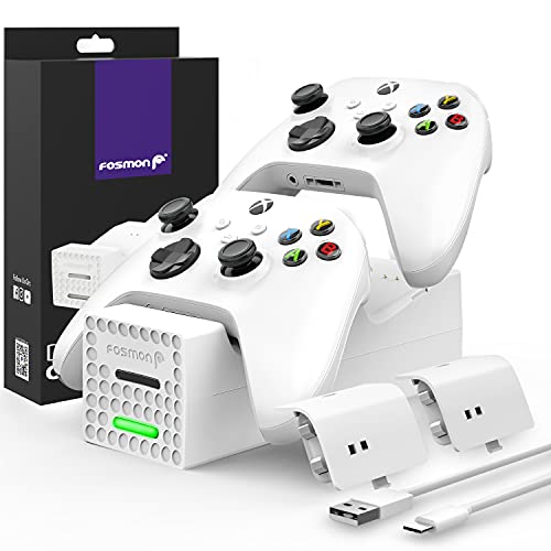 商品情報商品の説明Charge Two Controllers with Fosmon's DUAL 2 Controller Charger Fosmon's DUAL 2 Charging Station for Xbox Controllers replaces your Xbox controllers' battery housing, turning them into rechargeable battery packs. Simply plug the base into an open USB slot on the Xbox console, or into a USB charger. Compatible with Xbox Series X/S (2020 Version) controller only. (DOES NOT FITS Xbox One / One S / One X / Elite (2016/2017), Xbox 360 Controllers) Longer Lasting Rechargeable Batteries Fosmon DUAL 2 controller charging station provides up to 30-33 hours of standby time per charge with the 1000mAh NiMH battery packs. They are built to last, with a lifespan of over 1000 charge cycles. Quick and Efficient Charging When not gaming, simply put the equipped Controller on the charging station or place the rechargeable battery into the charging slot and it will start charging automatically. This makes it a quick and easy process to charge each controller. Blue LED Indicator The helpful blue LED indicator will blink when a controller is being charged and stay glowing to let the user know that charging is complete. Specifications Input: USB C Output: USB Type-A Charging Time: 4-5 Hours Charge Cycles: 1000 PCB Board Charger Protection: Over-heating, over-charging, and short circuit protection Battery Information: 1000mAh NiMh Rechargeable Battery Packs Battery Life: Up to 30-33 hours of play time Battery Safety: SGS certified UL 2054 Package Includes 1 x DUAL 2 Charging Station 2 x 1000mAh NiMH Rechargeable Battery Packs 1 x 4ft (1.22 meter) USB A to USB C Charging Cable (power adapter not included) 1 x User Manual Compatible with Xbox Series X/S Controller (2020 Version) Note: Paddles must be removed for Elite controllers to dock and charge properly.主な仕様 [DUAL 2 CHARGING DOCK]ゲームの重要な部分にいるときに、コントローラーのバッテリーがなくなることに悩まされていませんか？ 2つのコントローラースロットと2つの1000mAh充電式バッテリーを備えたFosmonのDUAL2コントローラー充電器は、バッテリーの消耗を心配することなく、無限のゲーム時間を提供します。 新しいXboxシリーズX/S（2020バージョン）コントローラーと互換性があります。br[1000MAHバッテリー寿命− SGS認定]使い捨てバッテリーをいくつ捨てましたか？ コントローラーで単三電池を使用することで別れを告げるのにどれだけのお金が節約できるか考えたことはありますか？ NiMHバッテリーの1000mAh容量により、1回の充電で最大30〜33時間の再生時間を楽しむことができます。 FosmonのバッテリーはSGS認定を受けており、当社の製品が一貫して安全基準を満たし、最高の顧客体験を提供できるようになっています。br[配置と充電]FosmonのDUAL2充電ドックを使用すると、コントローラーを簡単に充電できます。 コントローラーを充電ドックに置くだけで、コントローラーが金属導体と位置合わせされ、充電が開始されます。 充電ドックは、使用していないときにコントローラーを収納できるため、必要なときにコントローラーを簡単に見つけることができます。br[スマート充電およびLEDインジケーター]XboxシリーズX/Sコントローラーと互換性のあるFosmonDUAL2充電ステーションは、充電ドックに過熱および短絡保護を提供するインテリジェント充電ボードで構築されています。 バッテリーが完全に充電されると、バッテリー充電器は自動的に充電を停止します。 個々のスロットの充電状態を示す2つのLEDインジケータがあります。br【限定生涯保証】本製品には、生涯限定保証が付いています。 詳細については、FosmonのWebサイトを参照してください。