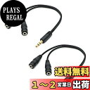 XSAJU イヤホン分岐ケーブル 2本セット イヤホンジャック 通話可能 二股 3.5mm 分配ケーブル マイク機能付き ステレオミニ端子