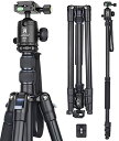 コンパクトアルミ 三脚 全伸高 209.8cm トラベル 一脚伸縮可変式 レバーロック Tripod 高級ボール雲台とクイックシュー付き ARTCISE 軽量 合金 ビデオ カメラ 三脚 最大耐荷重15キロ デジタルカメラ DSLR 一眼レフCanon Nikon Petax Sonyなど用 運動会 登山 野外撮影用