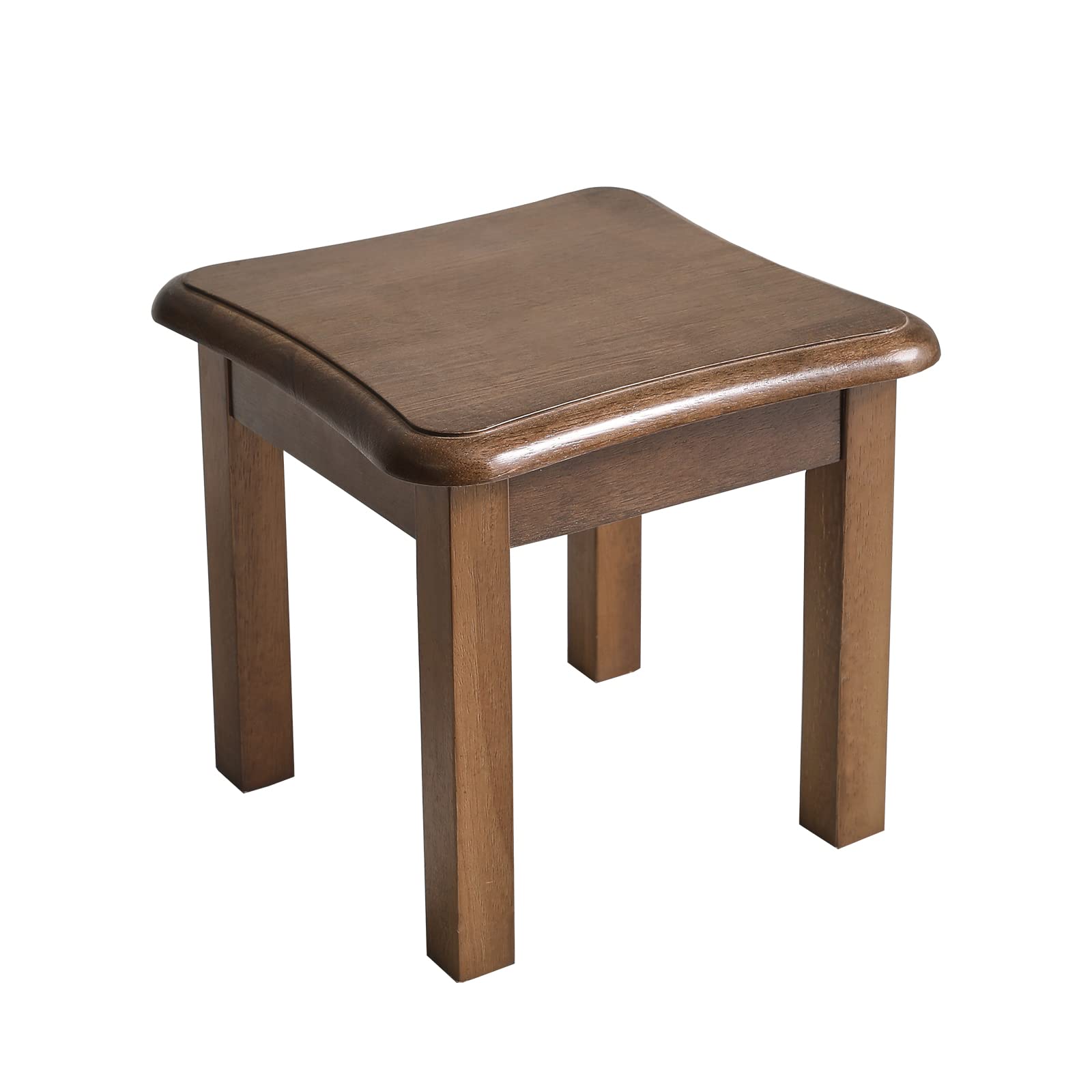 Aibiju 木製 スツール 踏み台 低い椅子 ミニスツール ミニテーブル 小さい 腰掛け 天然木いす 29x29x27cm 無垢木材 ウッドスツール 足置き 客間/リビングルーム/玄関/ベッドルーム適用 耐荷重150kg ダークブラウン JPRF-1353