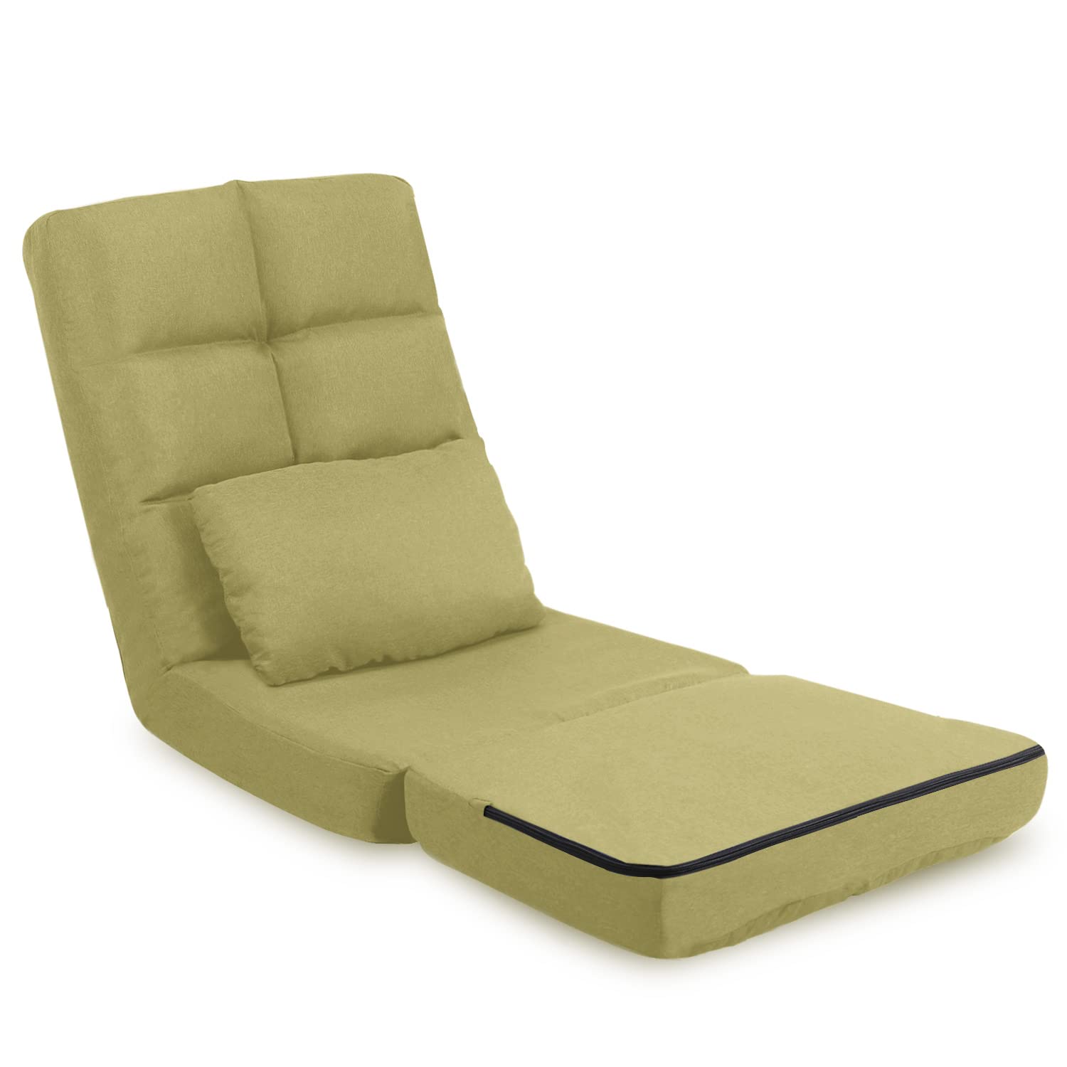 KYODA 座椅子 ソファベッド 座椅子ソファー フロアチェア リクライニング ふあふあ 1人掛け 14段階調節 クッション付き JP-JT8823GN