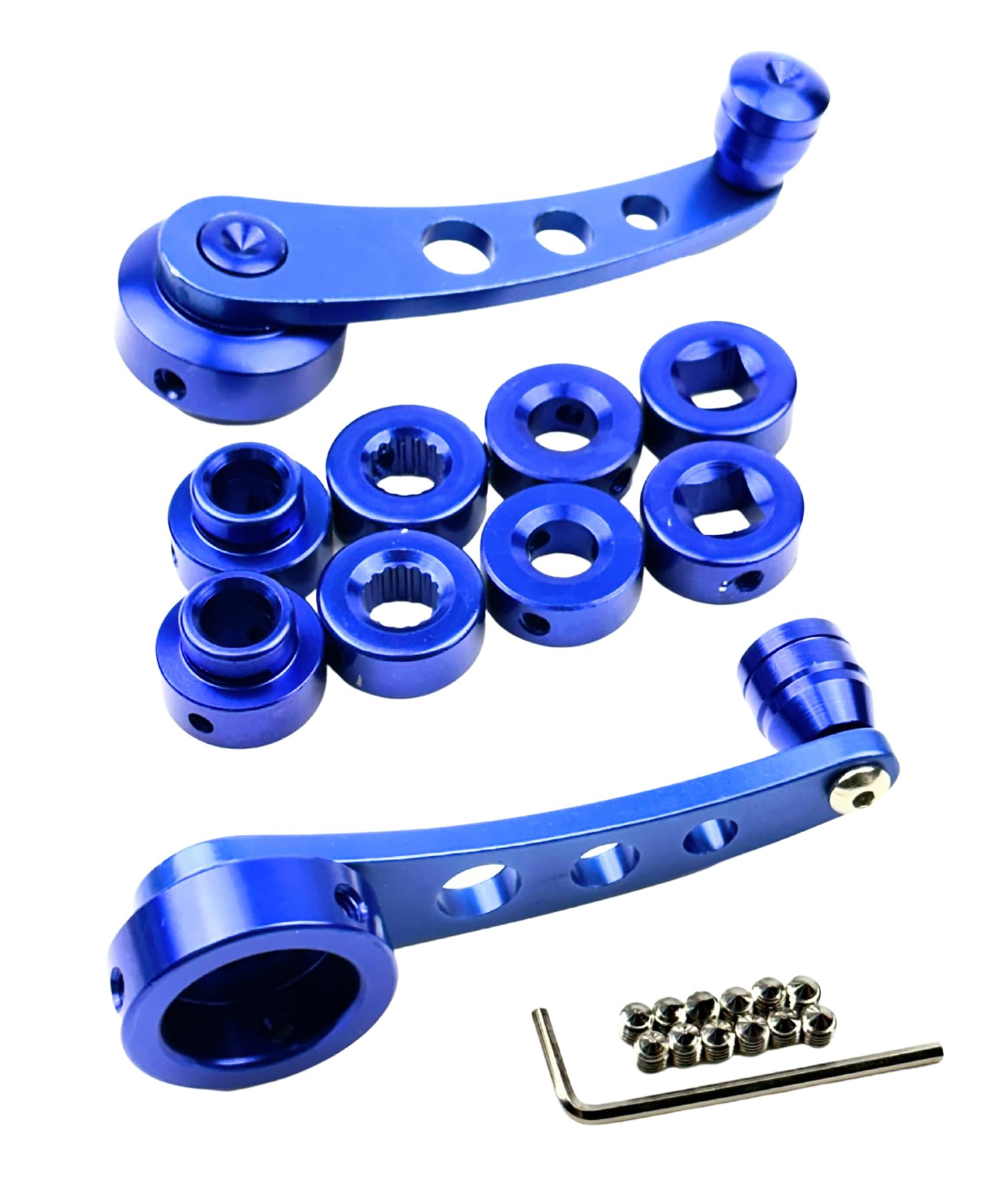 【送料無料】HTharros ウインドウ ハンドル 車 トラック 汎用 窓 ガラス クランク ハンドル 旧車 ジムニー ドレスアップ 交換 アルミ 製 防錆 ブルー