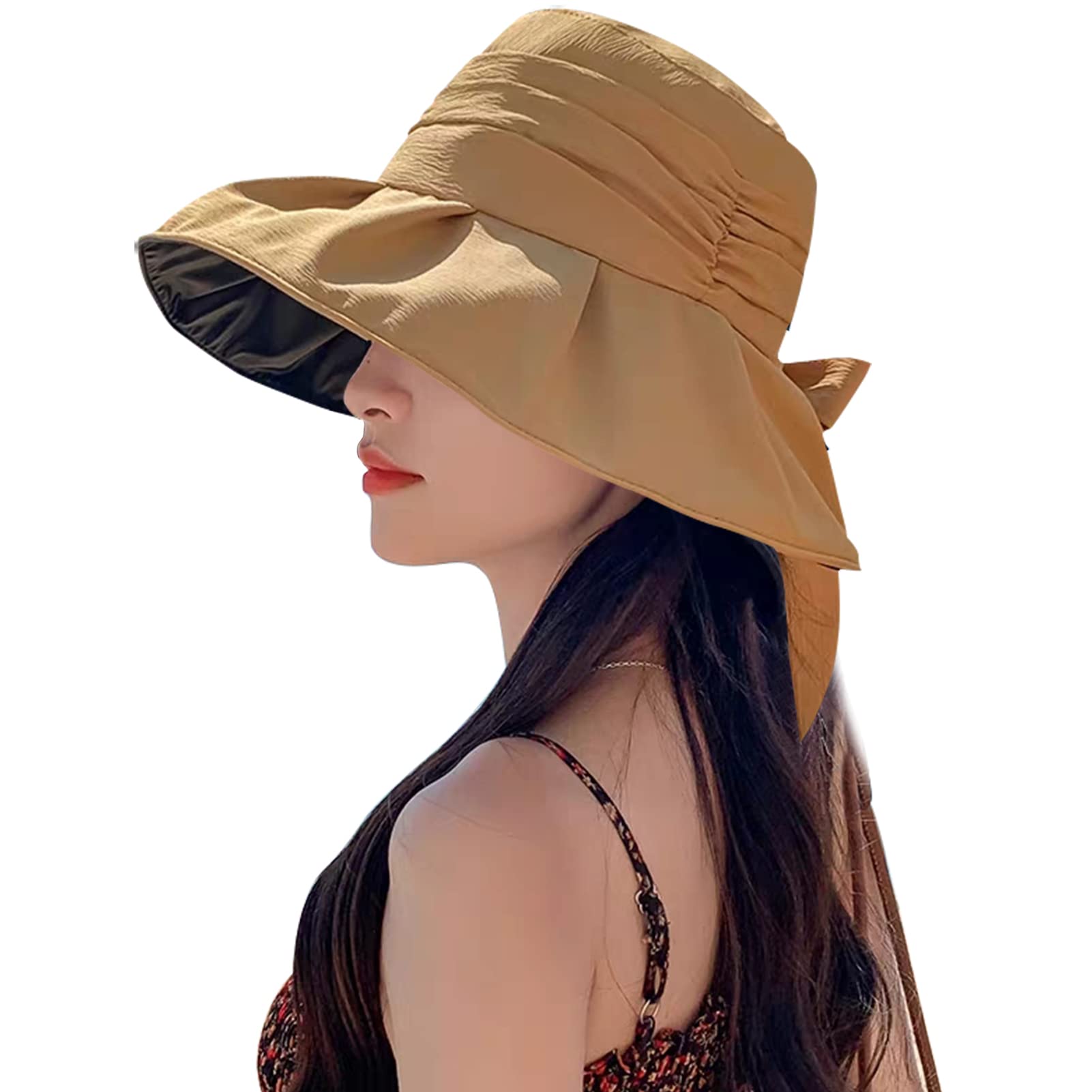 [YOUSHY] 帽子 レディース uvカット 帽子 日焼け防止 帽子 日よけ つば広 女優帽 紫外線 帽子 紐付き じゆうちょうせつ 春と夏 散歩する 旅行する