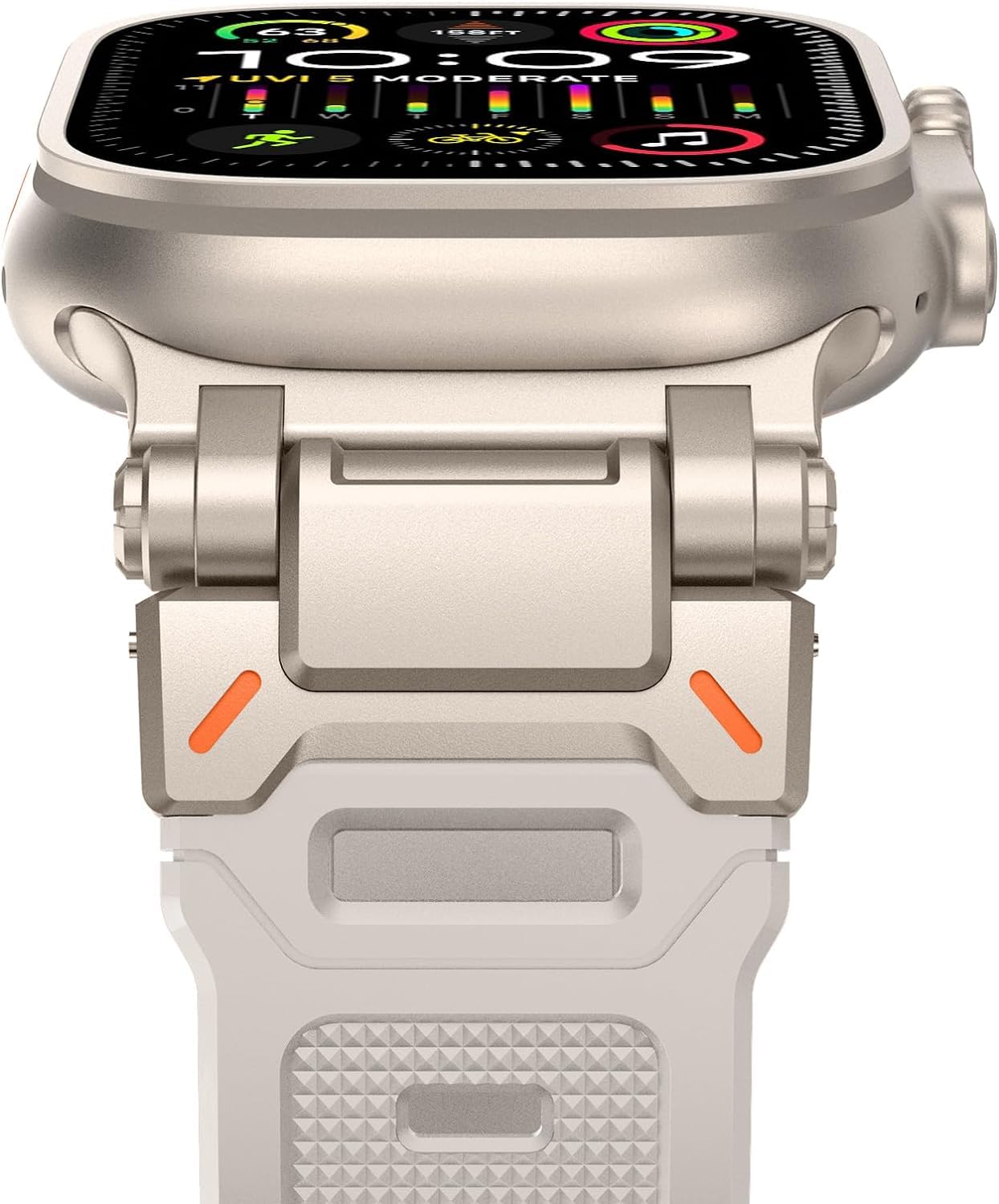 【送料無料】[GLILAVOX] アップルウォッチ バンド Compatible with ultra2/ultra 49mm Series 9/8/7/SE2/SE/6/5/4/3/2/1 45mm/44mm/42mm アップルウォッチ バンド スポーツ 防水 TPU アップルウォッチ ベルト メンズ スポーツバンド（スターライト）