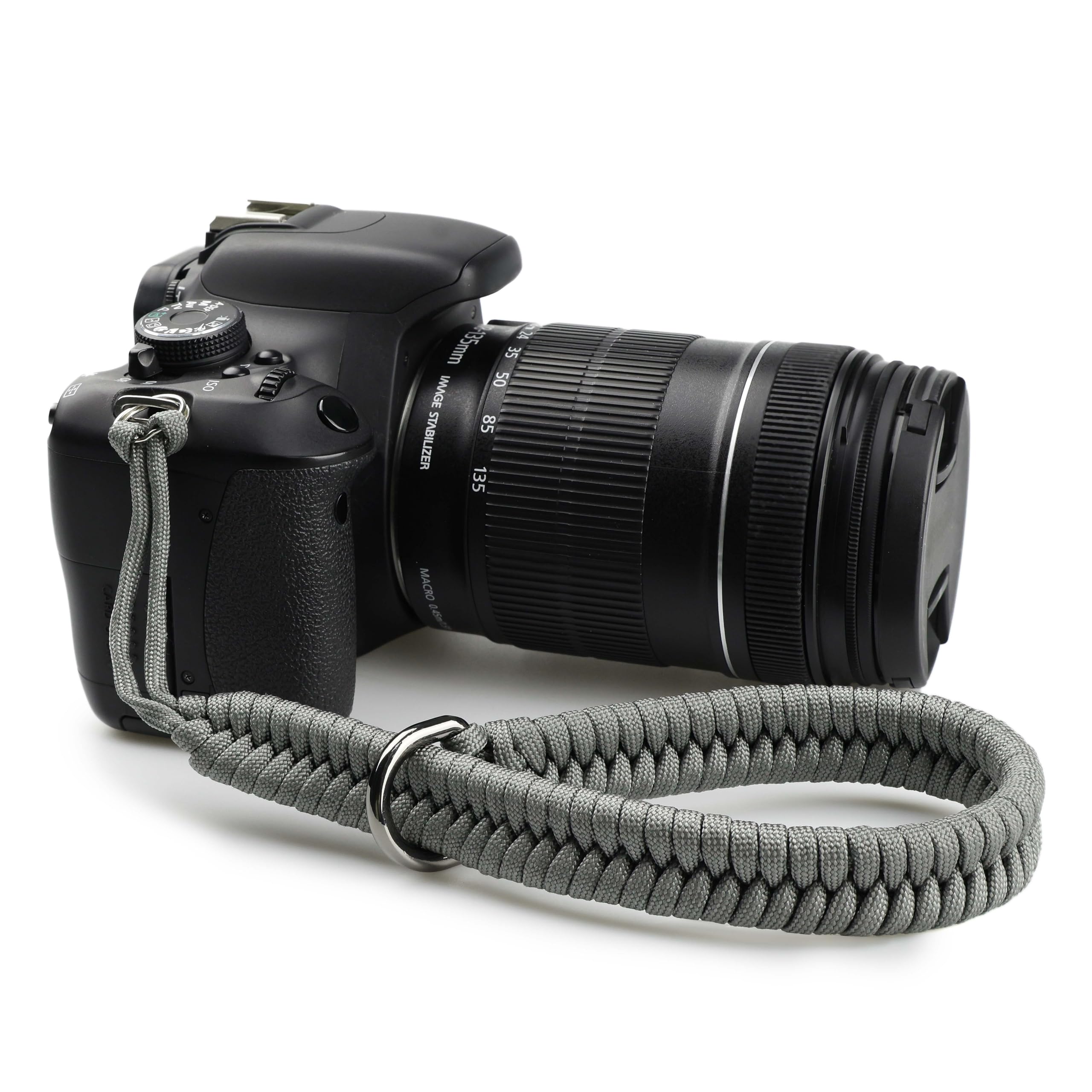 FIT [SUNYA] カメラリストストラップ、 550パラコード 編みハンドメイドストラップ クイック着脱 メタルリング付き携帯用アクセサリー ほとんどの手首サイズにフィット、グレー