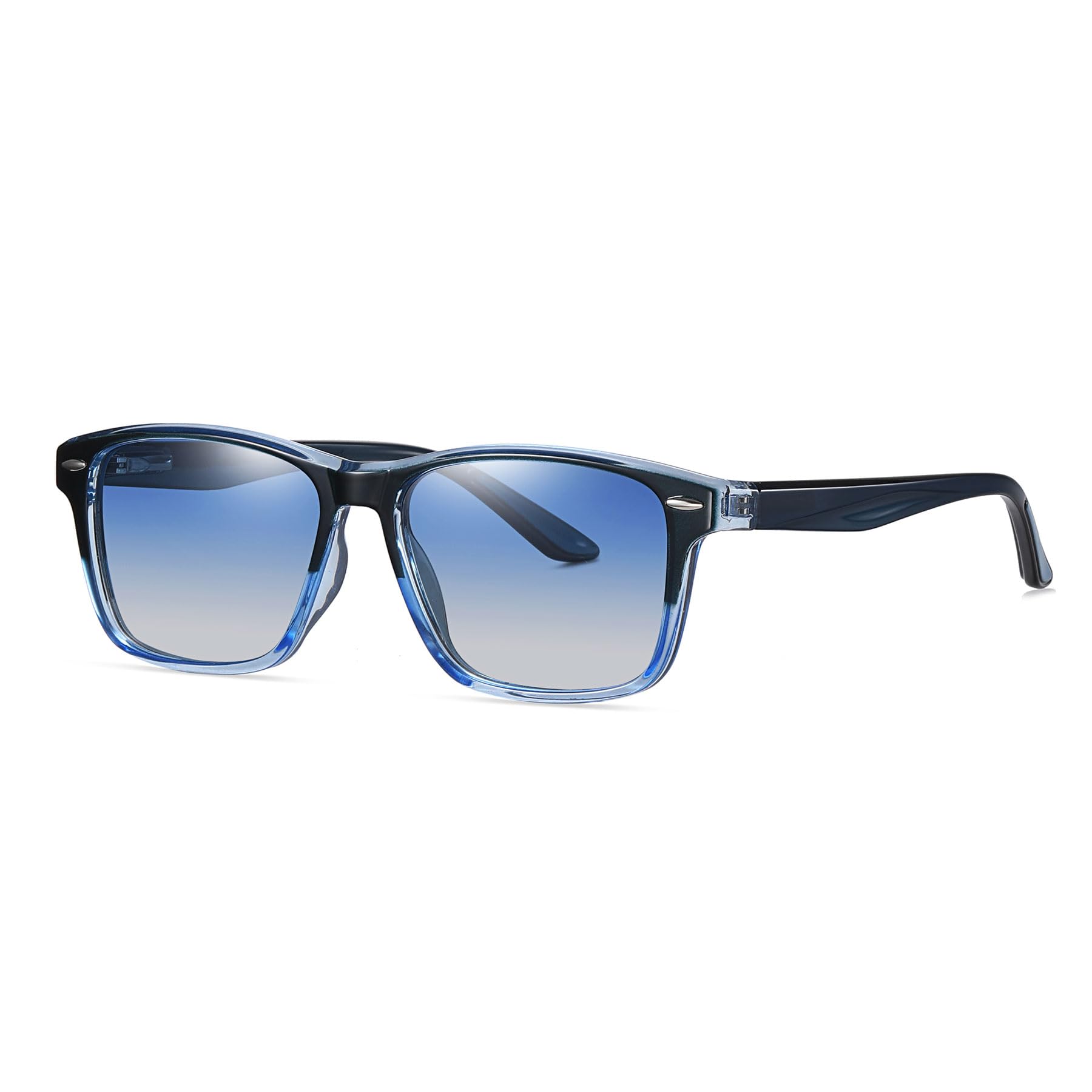 [MAIVARDAY] サングラス メンズ レディース UVカット偏光 TR90 ウェリントン型 運転用 弾性 グラデーションブルー sunglasses for men