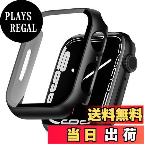 【送料無料】TEMEDO 対応 Apple Watch ケース 49mm 45mm 44mm 41mm 40mm アップルウォッチ カバー PC素材 Apple Watch カバー 全面保護 二重構造 アップルウォッチ ケース ガラスフィルム 一体型 Apple Watch 9/8/7 アップルウォッチ9/8/7 対応(45mm,ブラック)