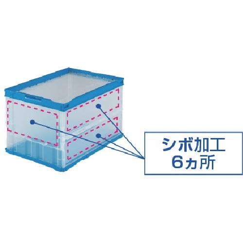 【送料無料】トラスコ中山(TRUSCO) 薄型折りたたみコンテナ 40Lロックフタ付 透明 ...