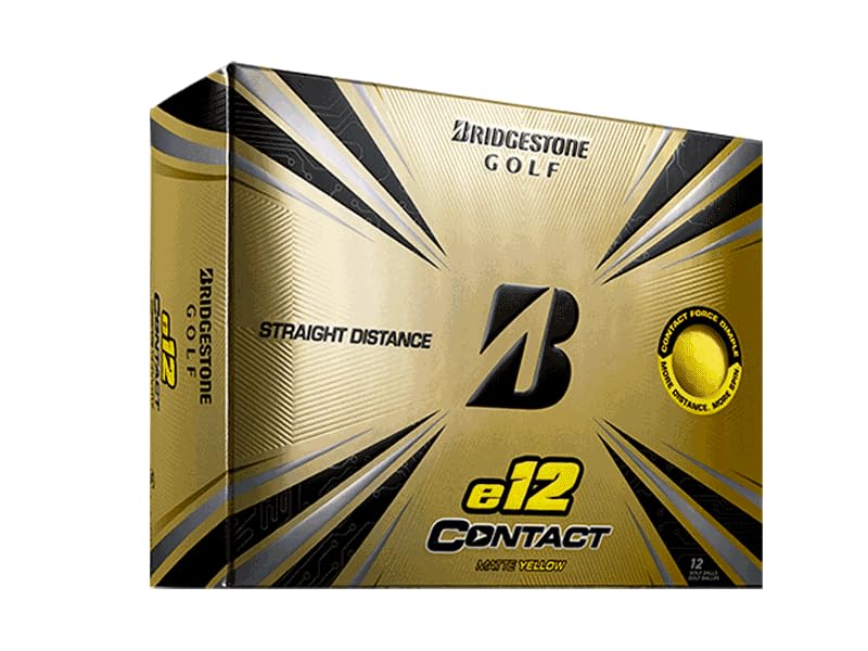 BRIDGESTONE(ブリヂストン)ゴルフボール e12 contact 2021年モデル 12球入 マットイエロー 1CYX USモデル [並行輸入品]