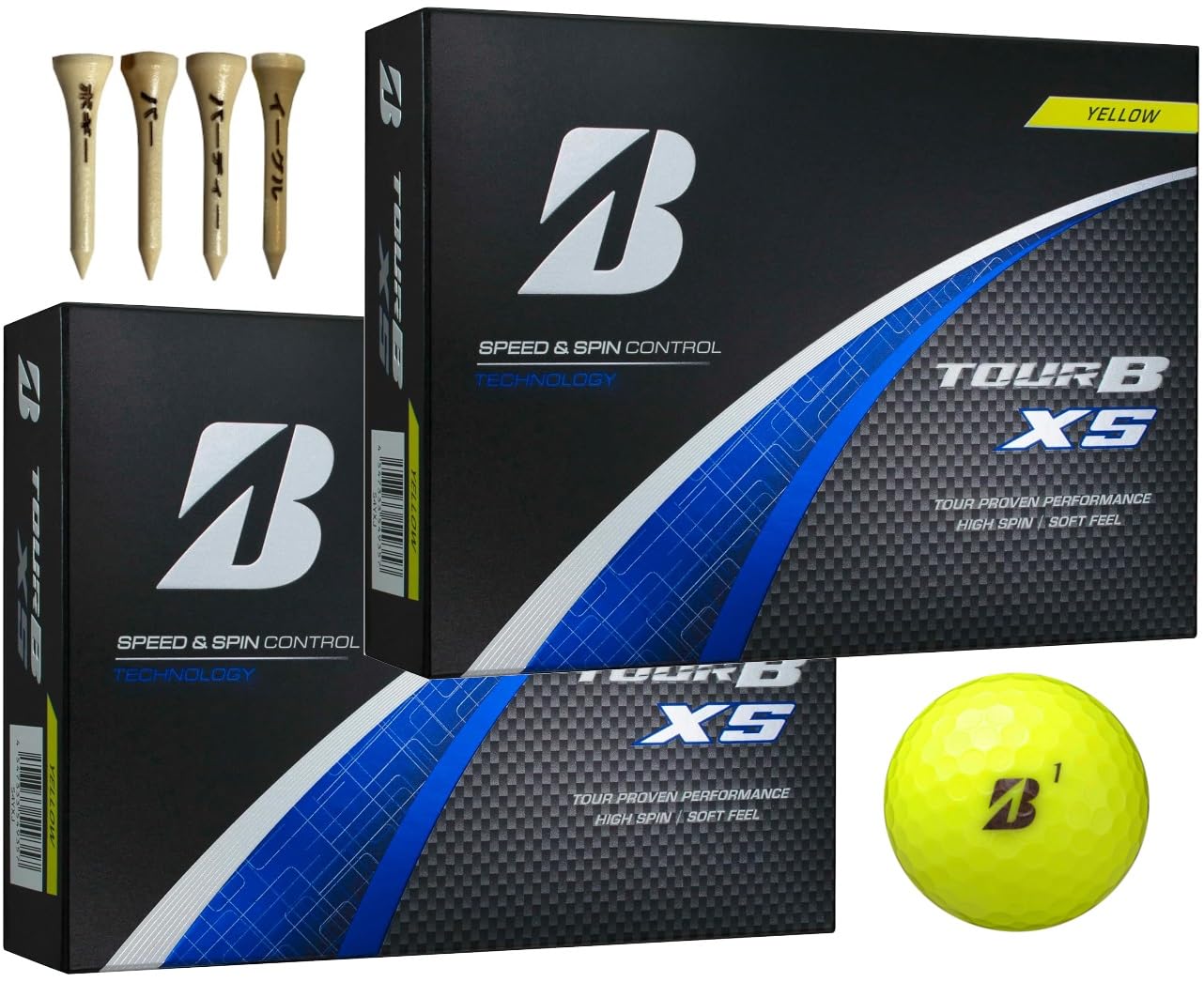 BRIDGESTONE ブリヂストン ゴルフボール TOUR B X XS 2024年 モデル 2ダース おまけ付き (XS_イエロー_2ダース)