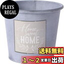 ベストコ 鉢 ポット ラウンド L 小物入れ プラカップ付 水抜き穴 ブリキ NE-763 ホームスウィート