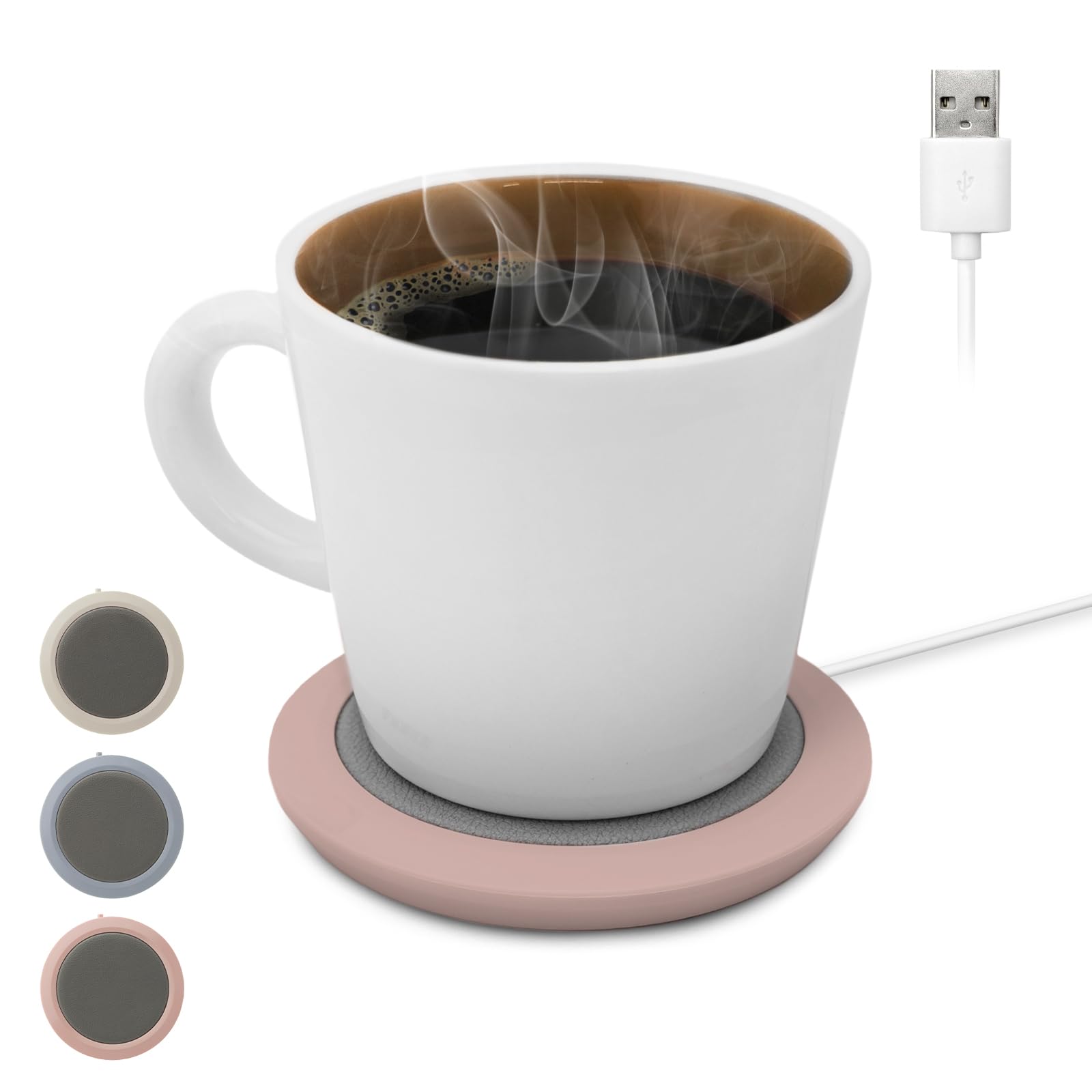 楽天PLAYS REGALドリテック（dretec） カップウォーマー ペットボトルOK マグカップOK 保温 4時間自動OFF USB コンパクト 小型 薄型 軽量 オフィス テレワーク ベッドサイド コーヒー お茶 おしゃれ 可愛い ピンク